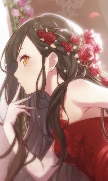 身穿纯白色的婚纱（花后）